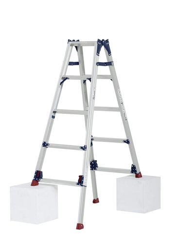 Stepladders, Ladders - ピカ(PiCa)ピカコーポレイション脚立伸縮はしご兼用脚立四脚アジャスト式5段5尺(1.24~1.68m)アルミニウムシルバーかるノビSCL-150LA