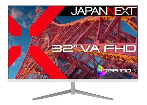 JAPANNEXT 32インチ VAパネル搭載 フルHD(1920x1080)解像度 ホワイトカラー液晶モニター JN-V32FLFHD-W HDMI VGA sRGB:100% ケーブル(ホワイト)同梱