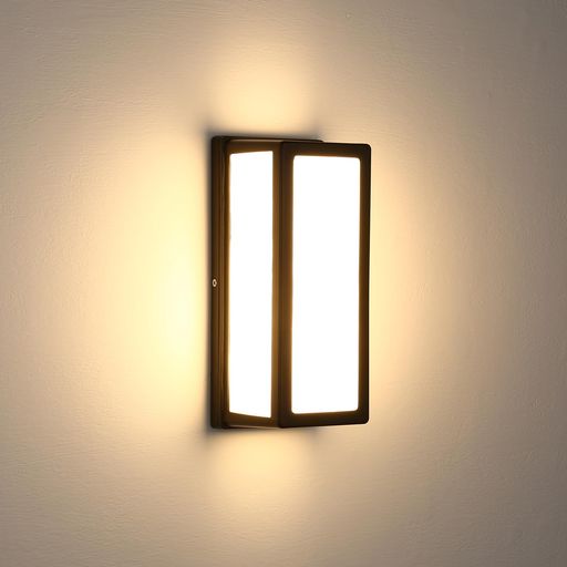 tniopslifeLED玄関ライトポーチライト外灯おしゃれ壁照明玄関灯防雨型省エネled門柱灯廊下照明器具門柱灯庭園灯廊下カフェー店舗寝室屋外用室内も可(ブラック方形ウォームホワイト)