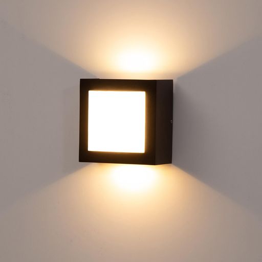 tniopslifeLED玄関ライトポーチライト外灯おしゃれ壁照明玄関灯防雨型省エネled門柱灯廊下照明器具門柱灯庭園灯廊下カフェー店舗寝室屋外用室内も可(ブラック方形ウォームホワイト)