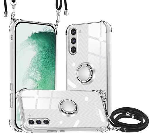 樂天商城 - Galaxy S23 Plus ケース クリア リング付き 新型韓国 ネック ショルダー ストラップ付き スマホ シリコン TPU 軽量 薄型 スタンド機能 ギャラクシーS23Plus 5G スマホケース 透明