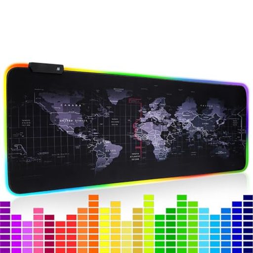 大型ledRGB光るゲーミングマウスパッド音に反応動きのある声フェッチ律動防水滑り止めゲーム音楽の時タ..