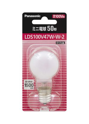 パナソニックミニ電球アルゴンガスミニクリプトン電球代替品100V50形(47W)E17口金35mm径ホワイト1個入..