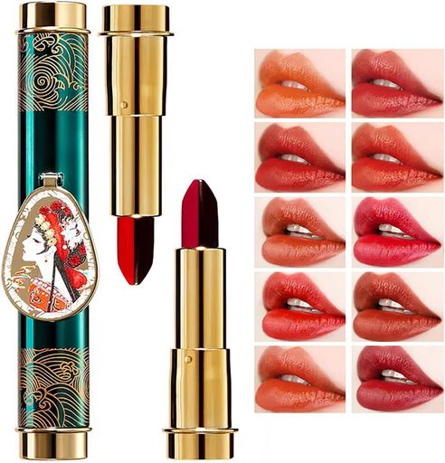 マジック10色の口紅化粧崩れしにくく、しっとり保湿、色褪せないリップクリームを長持ちさせ、ダブルチ..