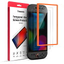 TRANSNOVO【2枚+専用枠付】Switch2対応保護画面ガラスフィルム2025ニンテンドースイッチ2用強化ガラス高感度タッチ対9H硬度高透過率自動位置合わせ気泡ゼロ設計貼り付け簡単耐衝撃仕様(オレ…