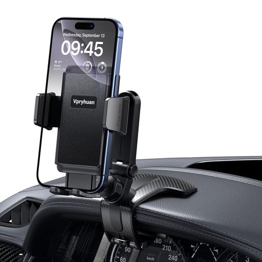 Vpryhuan車載スマホマウントダッシュボード対応落下防止クリップ設計360度回転多機能スマホホルダー車4-7インチ万能型iPhone/サムスン/Google/ソニー互換
