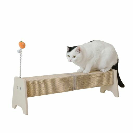 PETKARAY横型爪とぎポスト猫爪研ぎ猫爪とぎベッド猫つめとぎサイザル爪とぎスプリングおもちゃ付き室内..