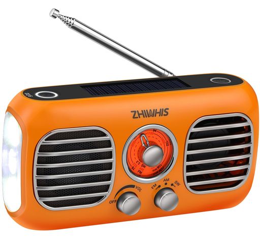 ZHIWHIS 防災ラジオ ファン付き AM/FM/短波/ワイドFM対応 懐中電灯/4000MAH充電式/30時間連続再生/SOSアラート/スマホ充電対応可能/イヤホン対応 ソーラー/手回し/USB-C充電 台風 震災 災害対策 小型携帯 ZWS-380