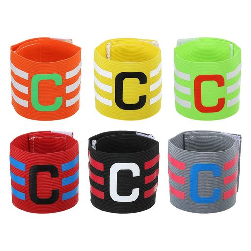 PATIKILキャプテン腕章6個セットアウトドアサッカートレーニングチーム用調整可能な弾性キャプテン腕章..