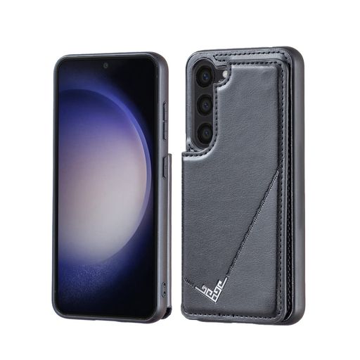 乐天商城 - 【Antimam】背面カード手帳型ケースGalaxyS23Plus5G対応SAMSUNGスマホバック​カバー(ブラック)手作りお洒落シンプル軽量耐久性カード収納スタンド機能付き財布型落下防止サムスンs23プラス