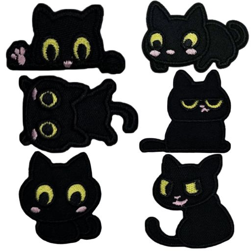 Senteriaワッペンアップリケシールワッペン刺繍シールパッチステッカー男の子女の子大人服バッグ補修穴あき補修装飾汚れのカバーDIYかわいい手帳携帯ケースエプロン幼稚園入園保育園6枚…