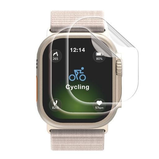 対応機種: Apple Watch Ultra 3/Apple Watch Ultra 2/Apple Watch Ultra [49mm] 画面の曲面に沿った3D設計で、端末のデザインを損なわずに衝撃から守る衝撃吸収・高透明タイプのApple Watch用フルカバーフィルムです。 非常に柔らかいウレタン素材を採用することにより、画面の湾曲部分まで保護することができ、Apple Watch独自のデザインを損なわず、まるでフィルムを貼っていないような仕上がりになります。 画面の隅から隅まで接地面を広くカバーし、しっかりと保護できるフルラウンド設計です。 フレームがない完全透明タイプで、本体のデザインを損ないません。