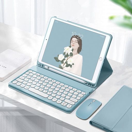 マウス付きiPad第9/8/7世代iPadAir3iPadPro10.5キーボードケースカラフル丸型キーレディース可愛いiPad987アイパッド10.2インチ10.5インチキーボードカバーbluetooth