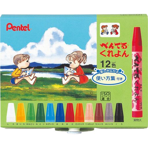 サイズ:横 125mm x縦 102mm x厚さ 17mm 重さ:86g 材質:箱:再生紙 中仕切:PET ラベル:紙 色軸:顔料、ワックス、体質顔料、オイル 12色セット