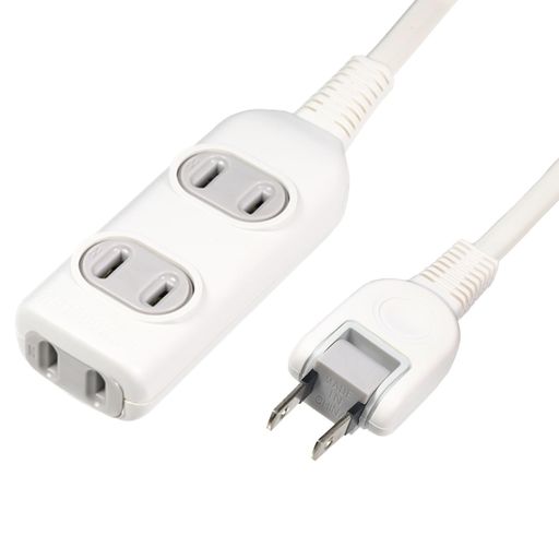 樂天商城 - エルパ(ELPA) 延長コード 1m 3個口 電源タップ スリム 安全設計 トラッキング防止プラグ 180度スイングプラグ ホワイト