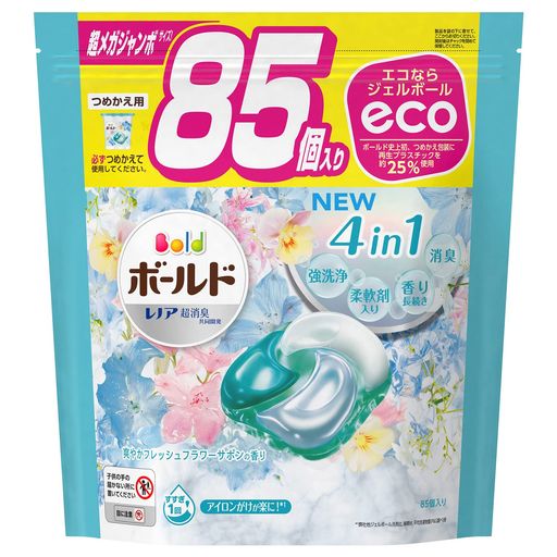 ボールドジェルボール4Dフレッシュフラワーサボン詰替え超メガジャンボ85個 ボールドジェルボール4Dフレッシュフラワーサボン詰替え超メガジャンボ85個