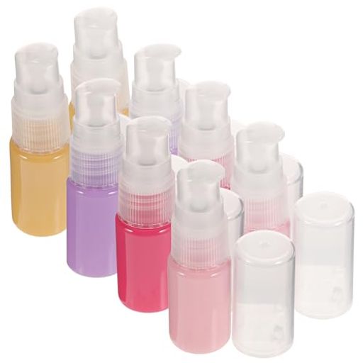 BEAUPRETTY 12本セット 10ML ミニ 泡 ボトル 容器 トラベルボトル 泡ポンプ 化粧品 シャンプー ボディウォッシュ クリージングミルク 洗剤 詰め替え容器 泡スプレーボトル【イエロー+パープル+ローズレッド+ピンク】