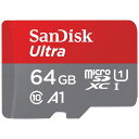 SANDISK (TfBXN) 64GB ULTRA MICROSDXC UHS-I [J[h A_v^[t - ő140MB/b C10 U1 tHD A1 MICROSD J[h - SDSQUAB-064G-GN6MA [Vo[W]