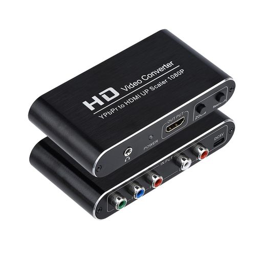 【YPbPrtoHDMIへ変換コンバータ】このコンポーネント(入力)からHDMI(出力)へのコンバーターは、アナログYPbPrビデオとR/L音声信号をHDMI出力に変換し、古いDVDプレーヤーや衛星放送ボックス、Xbox360やPS3/PS2などのコンソールを新しいHDMIディスプレイに接続できるようにします。▲ご注意:この製品はコンポーネントからHDMIへのコンバーターであり、HDMIからコンポーネントへのコンバーターではありません。逆に使用することはできません。また、デバイスにRCAインターフェイスではなく、YPbPrインターフェイス出力があることを確認してください。 【1080P高解像度&amp;スケーラー機能】内蔵スケーラーエンジンにより、コンポーネント信号をHDMIに簡単にアップスケールまたはダウンスケールできます。ソース解像度がディスプレイ解像度より大きいか小さい場合の表示問題を解決できます。コンポーネントビデオ解像度:480i/p(60Hz)、576i/p(50Hz)、720p(50/60Hz)、1080i/p(50/60Hz)。