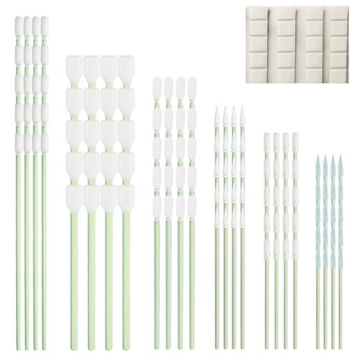 ZHUROUPU120Pcs発泡チップクリーニングスワブキット、プリンタ、光学レンズ、カメラ、光学機器、マウントパテ付きエレクトロニクス用6タイプクリーニングフォームスワブ帯電防止スポンジ…