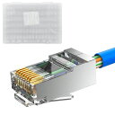 MOGOOD CAT 6A RJ45 モジュラープラグ 100個、シールド(STP)外部接地コネクタ、ソリッドまたはツイストS/FTPイーサネットケーブルに適し...
