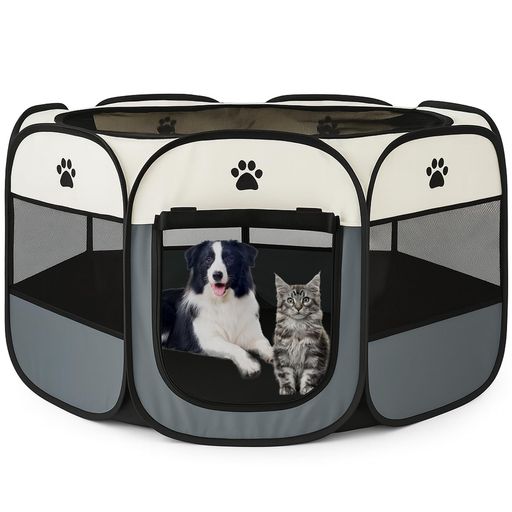 楽天シュガーライトSTOREさえだペットサークル折畳み犬サークル室内91cm*91*58cm猫サークル大型八角形ドッグハウスペットサークル屋根付きアウトドア防災猫犬ケージ犬サークル折り畳み室内屋外キャンプメッシュ…