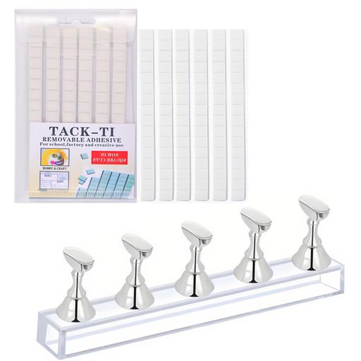 TOAURDA粘土ネイルスタンドネイルチップ固定用粘着ゴムネイルアートスタンドクレイチップスタンドネイル台座マグネットアクリルマニキュア工具ネイルアート練習ツー...