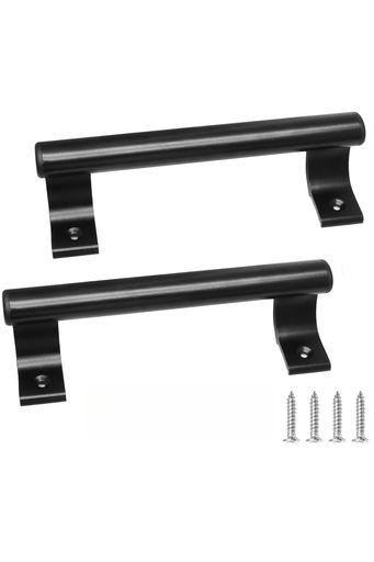 【セット内容】2点セット全長:約205mm、重量:約132g、色:ブラック 【優れた材質】錆びや腐食に強い耐性を備えたアルミ合金製のドアハンドルなので、屋内と屋外の両方で使用することができます。頑丈にできます、変形しにくいです。 【握りやすいドアハンドル】大きめのドアハンドルなので、握りやすく、ドアの開け閉めをしやすくすることができます。取っ手が小さくて開けにくいドアや、取っ手のないドアを楽に開けやすくしてくれます。 【優れた設計】アルミハンドルは軽くて丈夫なのが特徴で、シンプルなデザインで上品な光沢があります。納屋のドアなどに設置しておけば、荷物を持った状態での開け閉めもしやすくなります。 【用途】納屋、倉庫、ガレージの扉に合う、ヴィンテージスタイルです。