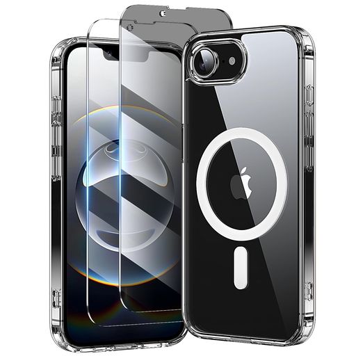 Kingbus 3 in 1 for iPhone 17e/iPhone 16e用ケース クリア MagSafe対応 耐衝撃 ストラップホール付きアイフォン17e/16e ケース 6.1インチ クリア