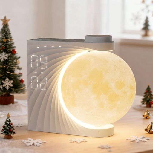 月ライト光目覚まし時計間接照明おしゃれベッドサイドランプ目覚