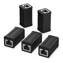 BENFEIRJ45LANケーブル用中継コネクタ、5個セットcat7cat6cat5RJ45中継コネクタギガビット対応8P8Clan端子メス-メス