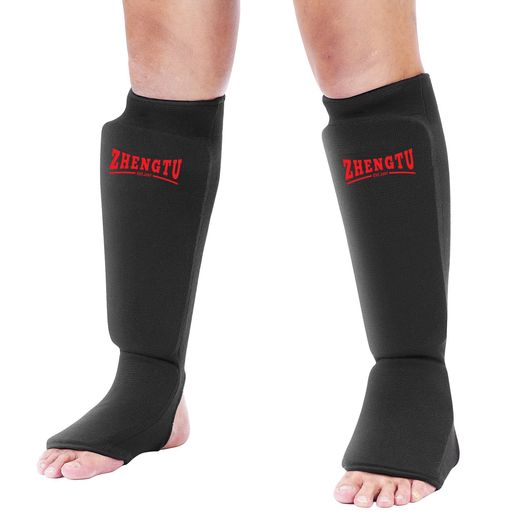 ZHENGTUレガースボクシング足サポーターキックボクシングレッグガードすね当て3cm厚手インナー衝撃吸収..