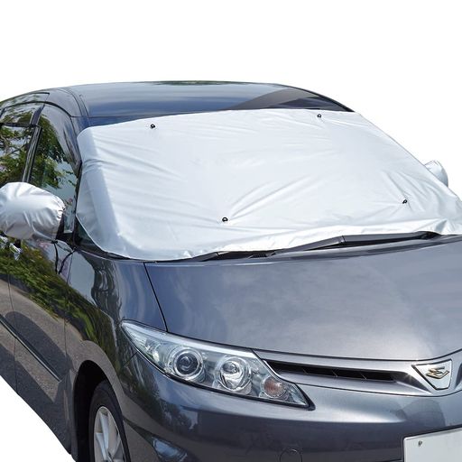 アイメディアカーフロントカバー大型車用車サンシェード防水雪対策凍結防止カバーサイドミラーカバー日..
