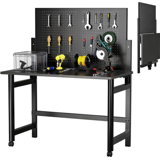 YASICA折りたたみ作業台ワークベンチ作業テーブル工具台車作業台ツールカート折りたたみデスク有孔ボー..