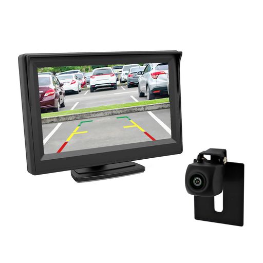 Rakuten - Antion5インチLCDモニターバックカメラセットAHD新技術採用ケーブル一本配線超強暗視機能広角レンズ後方死角確認穴開けなくシガーソケット給電取り付け超簡単日本語取扱説明書