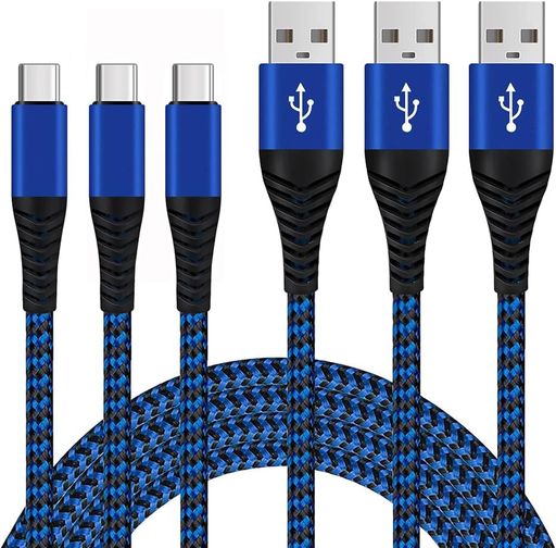 USBTypeCケーブル3A急速充電【3本セット2m*3】USBスマホタイプC高耐久高速データ転送対応ナイロン編み..