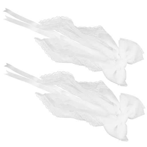 Zerodeko結婚式用レース蝶結びカーテンタイバック2個セットホワイト弓形カーテンホルダー寝室リビング..