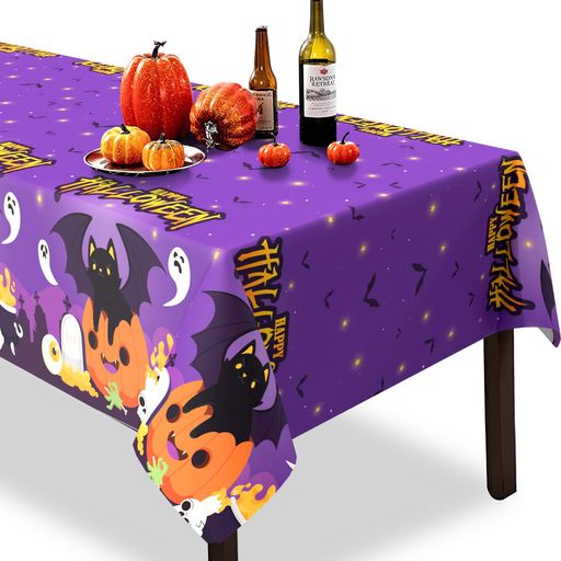 Pareadyハロウィンテーブルクロス137*274cmハロウィン飾りテーブルカバー使い捨て食卓カバー食卓飾りパ..