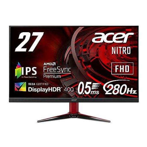 AcerNitroゲーミングモニター27インチIPS非光沢フルHD0.5ms240HzHDMI(280HzDisplayPort/オーバークロッ..