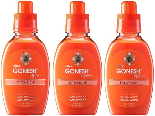 【3個セット】GONESH(ガーネッシュ)柔軟仕上げ剤ウルトラソフナーサンダルウッド(白檀の香り)600ml