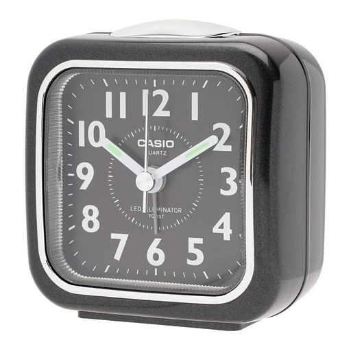 Alessi - CASIO(カシオ)目覚まし時計置き時計アナログ小型ライトブラック黒シンプルTQ-157-1BJF