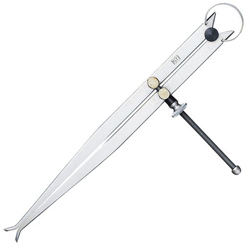 サイズ:全長175x全幅88x厚さ18mm 重量:85g 材質:炭素工具鋼 用途:加工材料の穴径やワークの内径移し取りに