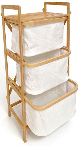 Baby Wardrobes - Pekaro収納チェストタンス3段スリム衣類収納チェスト引き出し式大容量コンパクト省スペース布製竹製フレーム寝室リビング風呂場収納家具簡単組み立て幅44cmx奥行34cmx高さ93cm日本語説明書…
