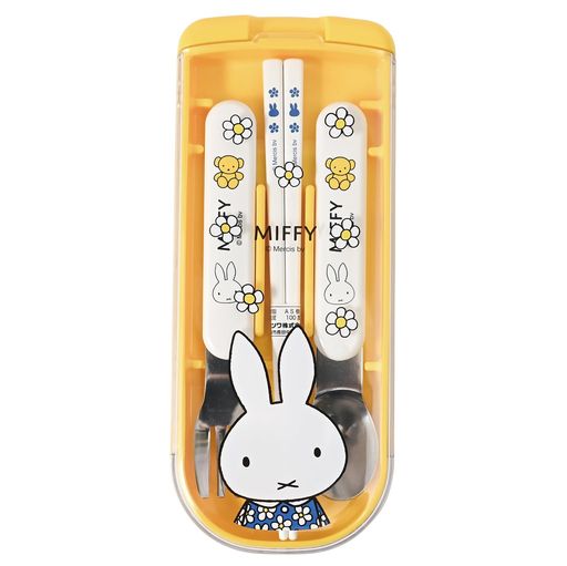 樂天商城 - クツワ(Kutsuwa)ミッフィー(miffy)キッズランチトリオセットW18.7xD7.7xH1.8cmミッフィーとお花シリーズMF963日本製