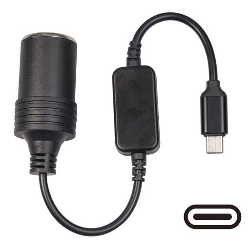 シガーソケットTypeCポート30cm車載充電器type-c5Vto12Vシガレットライターソケットメス変換アダプタ変換ケーブル車載用品対応カー用品