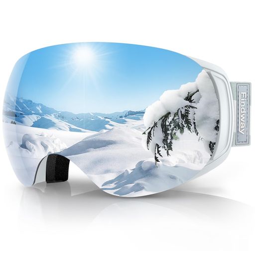 [Findway]スキーゴーグル両層磁気スノーゴーグルスノーボードゴーグルフレームレスOTG広視野両層着脱可能球面レンズメガネ対応ヘルメット対応通気/防風/防雪/曇り防止紫外線防止耐衝撃3…