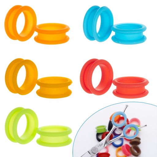 シザーリングはさみ指リング指穴調整5色10個セット指穴調整リング指保護柔らかい指疲れ対策シリコン製..