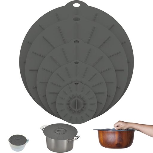 【耐冷耐熱&amp;電子レンジや冷蔵庫に最適】:シリコン製の蓋は-40°Cから高温500°Cまでの温度に耐えます。電子レンジで使用すると、食べ物の飛び散りや沸騰を防ぐことができます。冷蔵庫内で使用すると、食品を新鮮に保つことができます。 【5種サイズユニバーサルカバー】:5つの異なるサイズのシリコン吸引蓋が含まれており、シリコンふたは、ステンレス鋼、金属、ガラス製のほとんどの鍋、フライパン、ボウル、プレート、カップ、瓶、その他の容器に適合します。 【お手入れ簡単】:電子レンジの飛び散りカバーはお手入れが簡単です。 使用後は、中性洗剤で拭くか、食器洗い機を使用して素早くきれいにするだけで済みます。 【収納しやすい】:当社のシリコンボウルの蓋はユニークな吊り下げ式バックルデザインで、使いたいときにすぐに取り出せ、使用後はよりよく収納でき、キッチンをいつも整頓できます。 【密閉性&amp;使いやすくて楽しい】:鍋、フライパン、ボウル、皿、カップ、瓶、その他の容器に蓋を置き、軽く押すだけで気密で漏れ防止の吸引シールが形成されます。蓋の縁をゆっくり持ち上げたり、スライドさせたりすると、密閉が解除されます。