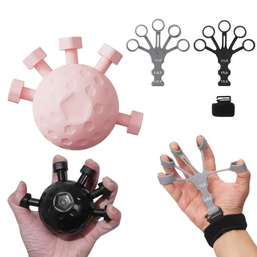 指グリップ強化器3個セットハンドグリップ強化器フィンガーエクササイザーフィンガーエクササイザーグリップツールストレス解消ボール調節可能なハンドグリップ強化器人間...