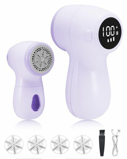 毛玉取り器充電式浮動式6枚刃LCD液晶残量表示三階段調節8500回転150分連続駆動替え刃4枚付属持ちやす毛..